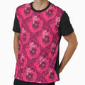 Glamorously Gothic Poppy Flowers and Skulls in red and pink berry shades by LisaLeQuelenec