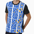 Cobalt Blue Abstract Floral Grid by WillCraftx
