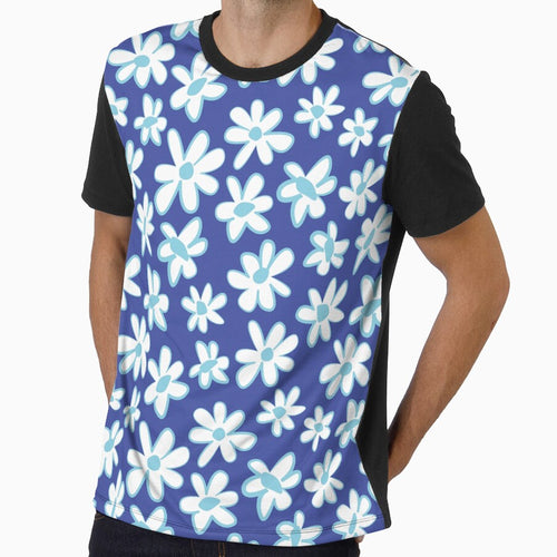 90s 2000s y2k cute flower pattern pastel blue by blomastudios