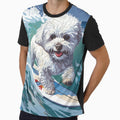 Surfing Bichon Frise by VelvetRoom