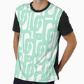 Mid Century Modern Abstract Loop Pattern in Jelly Mint Green and White by kierkegaard