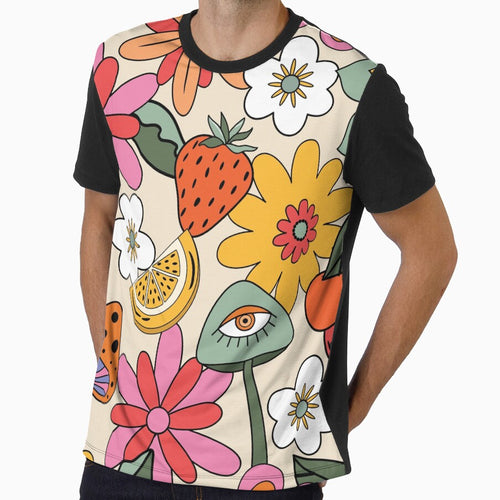 70's Retro Groovy Summer Nature Pattern by TeeBeesDesign