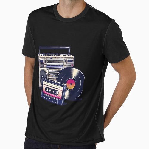 90'S Retro Boombox Cassette  Vinyl Record by discriminatio