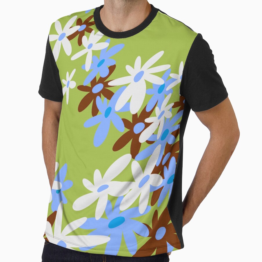 Stay Groovy Retro Flowers 90s Green by PDMT