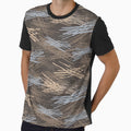 Seamless hand drawn scratchy camo pattern with expressive brush strokes by Olgus