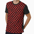 Y2K Scene Red Checker Stars – Emo Punk Aesthetic Pattern by bunnyreeaa
