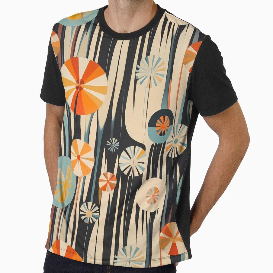 Midcentury Modern Retro Floral Abstract Pattern Warm Earth Tones by HastyHouse