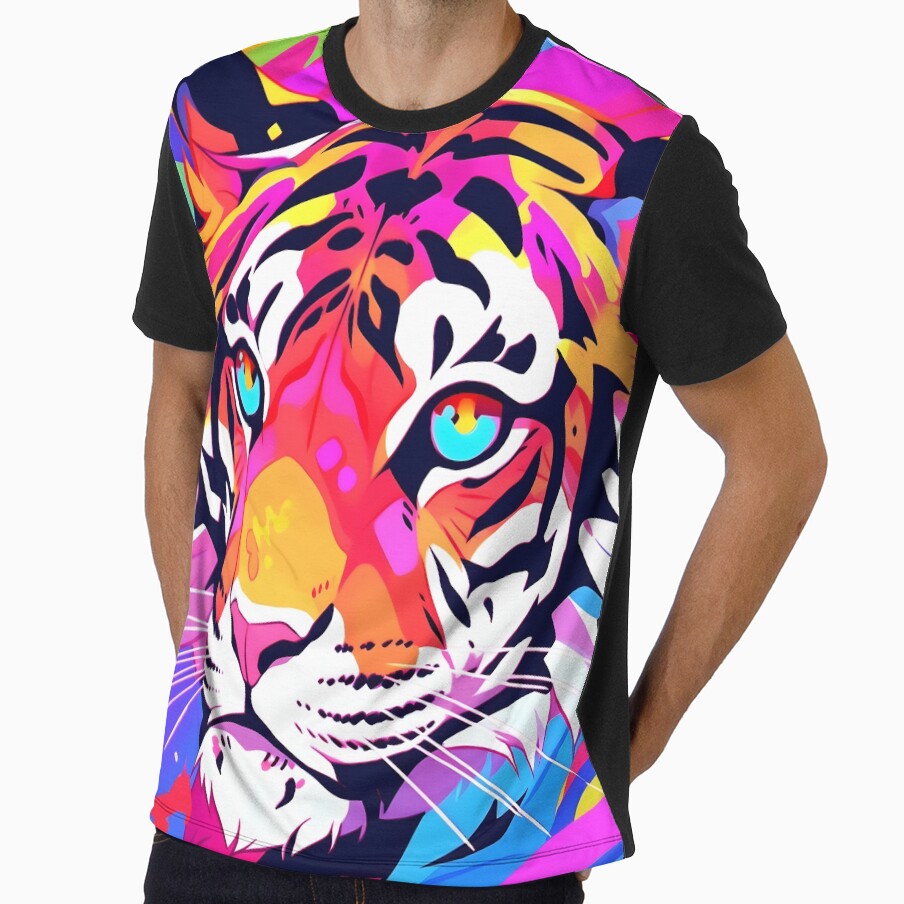 Y2K Aesthetic - Technicolor Tiger by Cosmic-Canvases