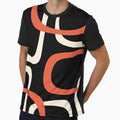 Mid Century Modern Retro Loops Pattern in Black Orange Cream by kierkegaard