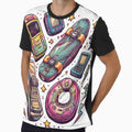 Retro 90s Gadgets Illustration – Vintage Tech & Skater Nostalgia Aesthetic by OutofOfficeWear