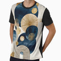 Boho Chic Composition: Midnight Blue and Gold - Geometric Sun and Half-Moons by DkSpirit