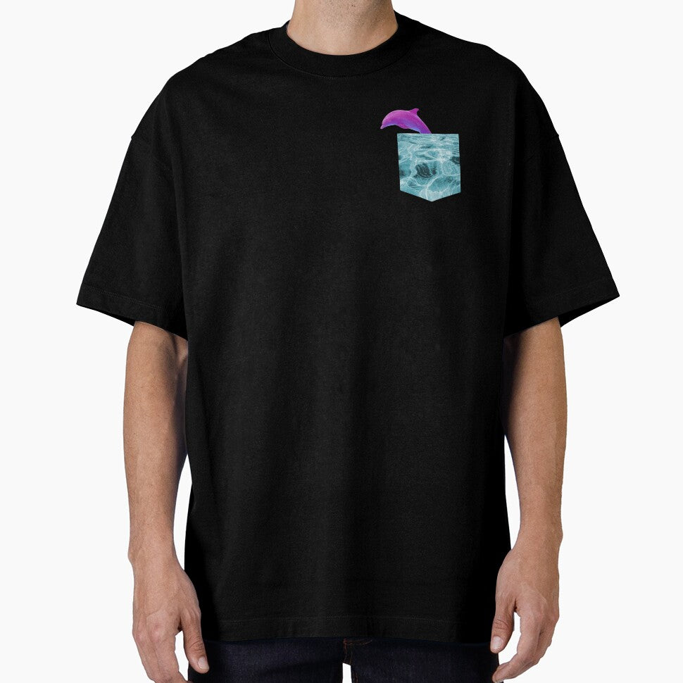 Vaporwave Dolphin Gift Water Pocket shape design by D-C-Designs