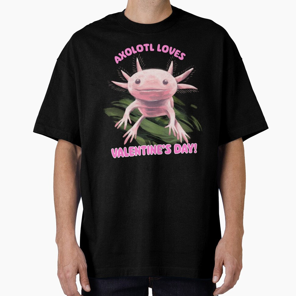 Axolotl Loves Valentine's Day! - Sweetheart Axolotl Valentine's Day by Fede Prints