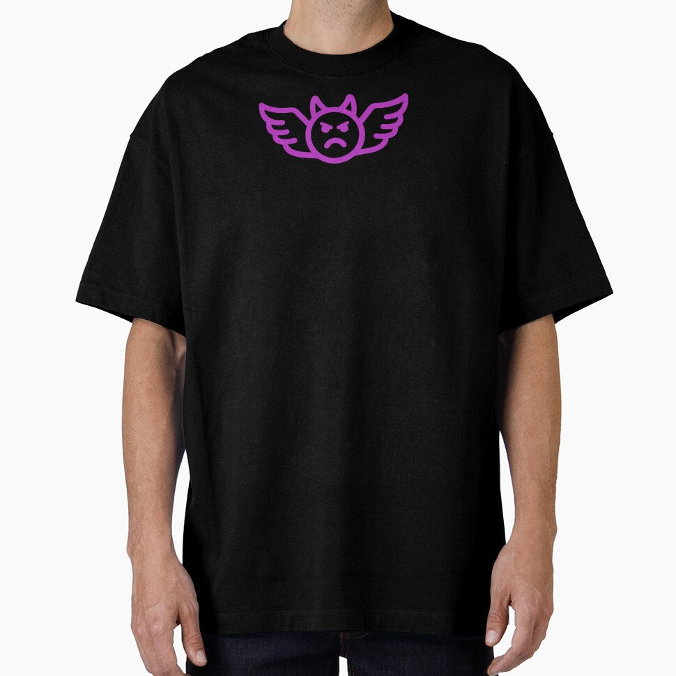 Bold Angry Winged Face Streetwear Graphic T-Shirt by TWECclothing