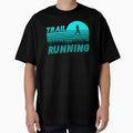Trail running in blue sunset with mountains and forest by wejollydigitals