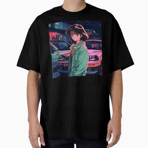 80s Anime Retro Girl Car Japanese Aesthetic Nostalgic Feel by glasseskyodai