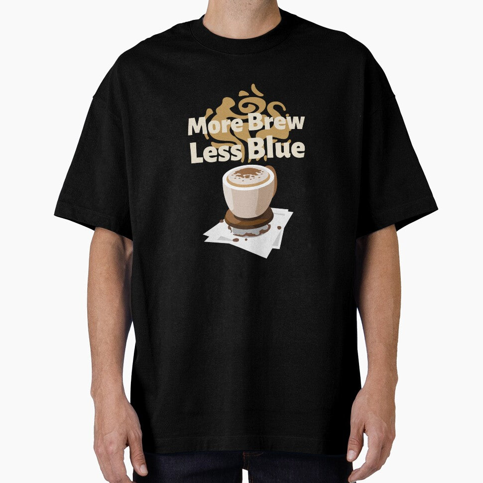 More Brew, Less Blue Crew Neck Unisex Tee by CrafteeTrends