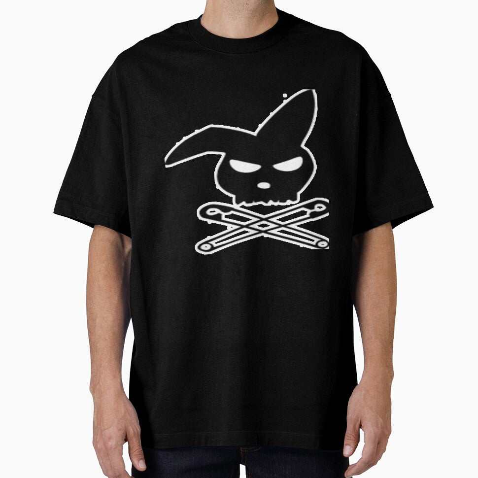 Rabbit and Safety Pin Skull and Crossbones by SerpentSkyArts
