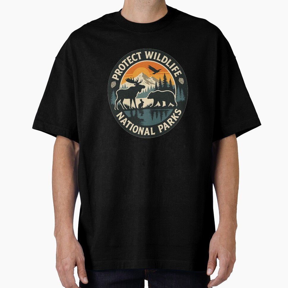 Protect Wildlife National Parks Retro Vintage Outdoor T-Shirt by julimarks