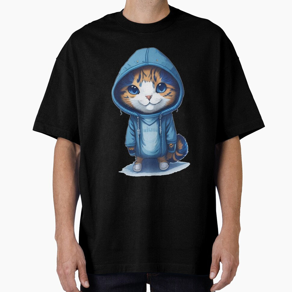 Cool Cat in Blue Hoody by BamboozledCo