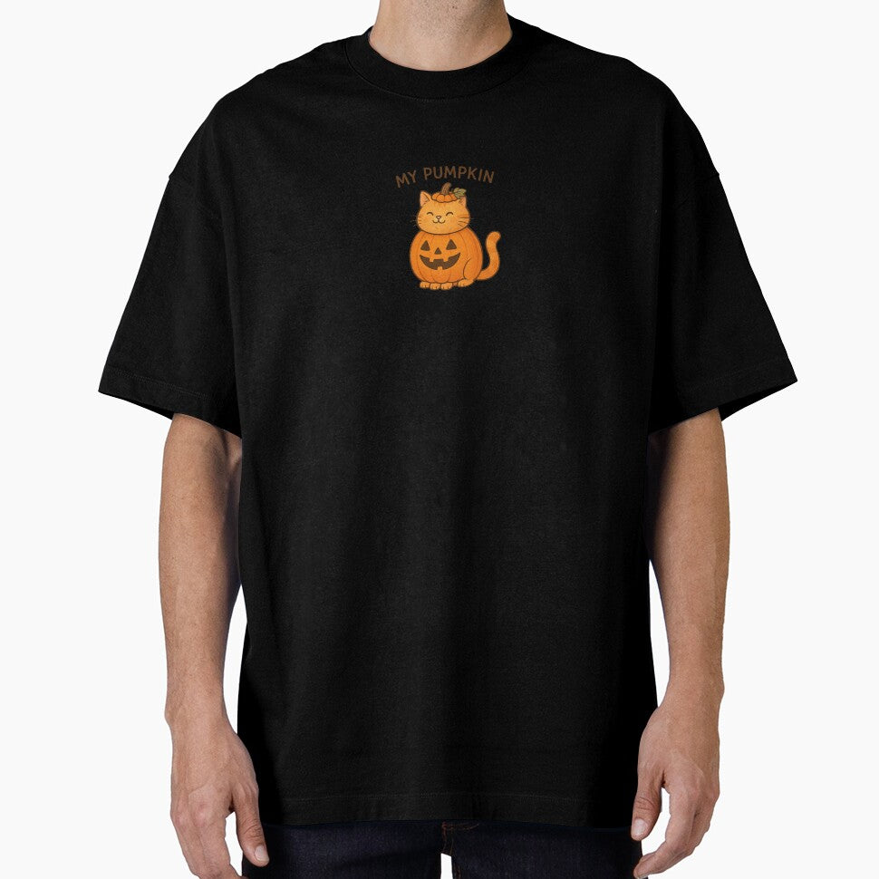 Chunky Orange Cat Pumpkin – Cute Halloween “My Pumpkin” Design by jensenlovescats