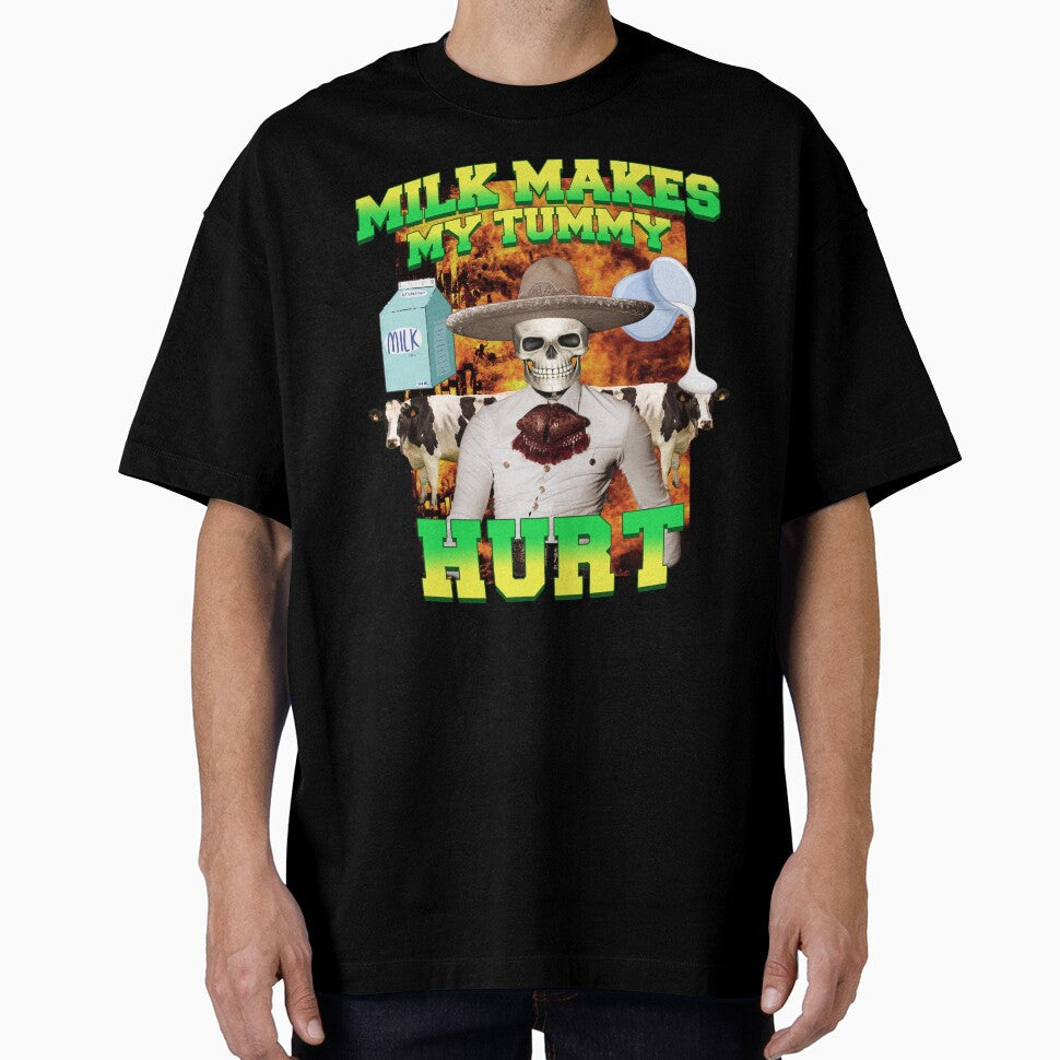 Milk makes my tummy hurt, Lactose intolerance meme by thuqqdotcom