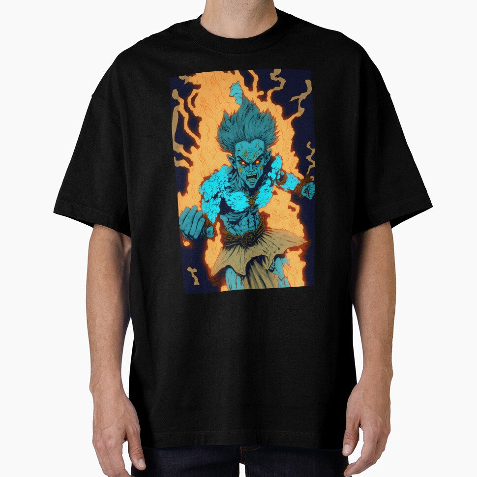 Anime Blue God Warrior Fighter by Bubblebuk