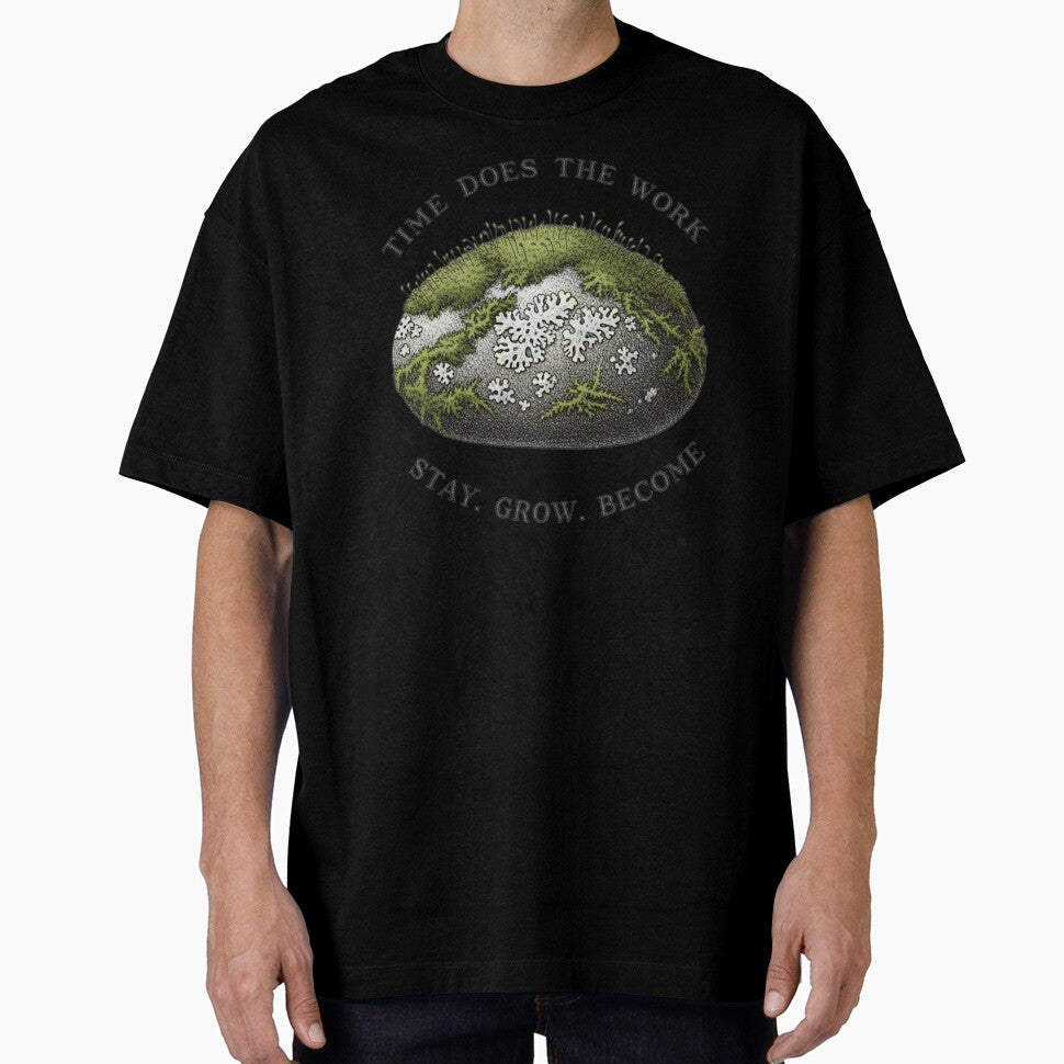 Mossy Forest Rock - Goblincore Nature T-Shirt by Atlasera Studio