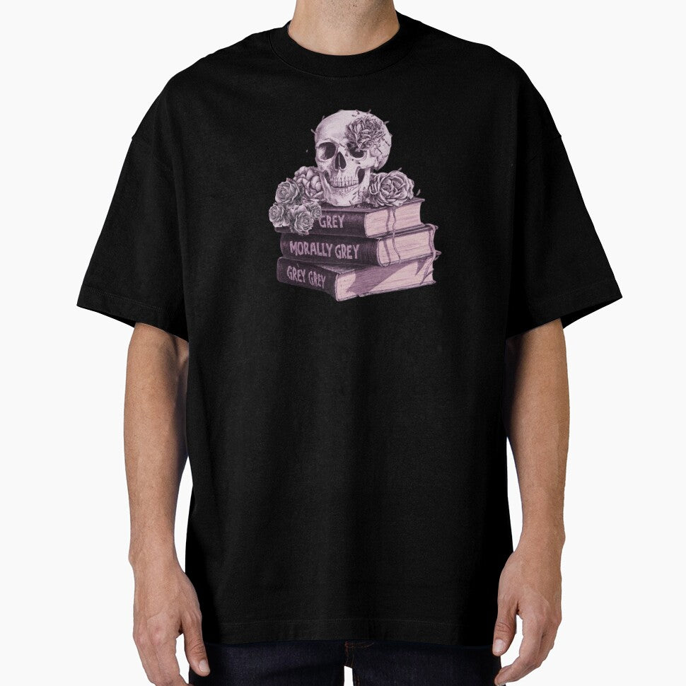 Morally Grey Dark Romance Books Funny Gifts for Dark Romance Readers Skull Cool With Roses by MatthewViews