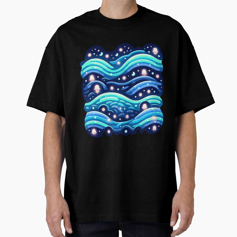 Enchanted Ocean Waves and Luminous Jellyfish by OniumEth
