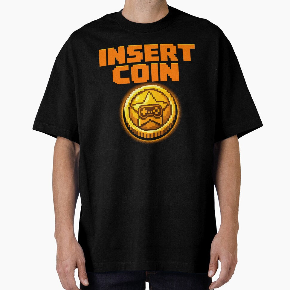 Insert Coin - Retro Arcade Gaming T-Shirt Design by PixelThumbPrint