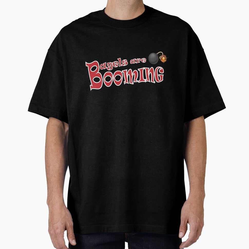 Bagels are booming, Cool shirt meme, Funny Present for Men, Bagels lover, Gift for fathers day, Slim Fit Red by Annona-