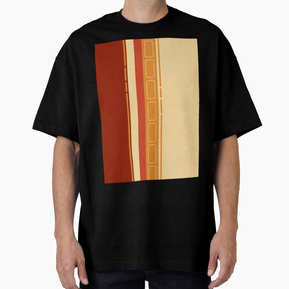 Vintage Burnt Orange Abstract Stripes by PatternDesign01