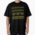 South asian patterns yellow on black by Chaoticzarts