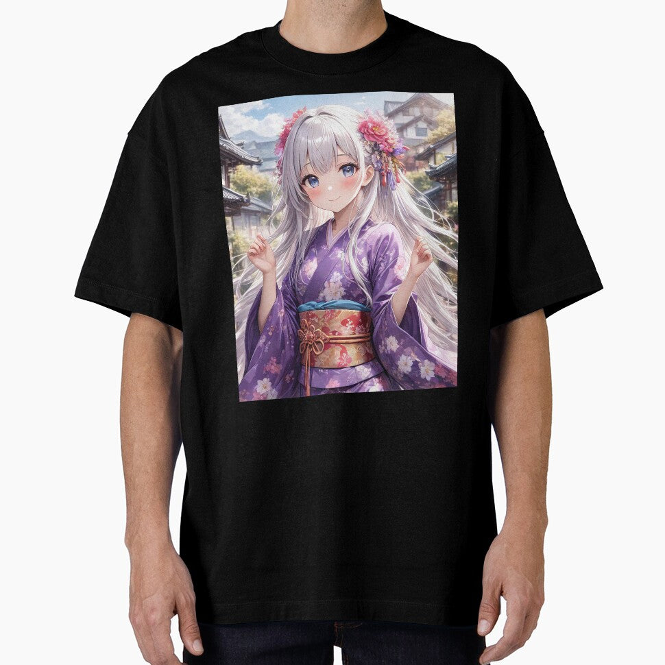 Anime girl in kimono in Chinese temples art by TheArtistOf2022