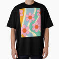 Retro flowers and wavy lines of colour by BritishDelights