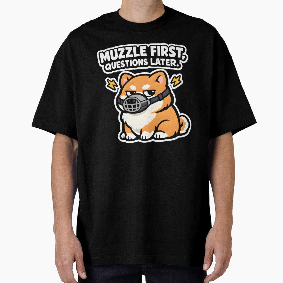 Muzzle First, Questions Later – Funny Veterinary Dog Vet Tech Humor Design by Bettybee00