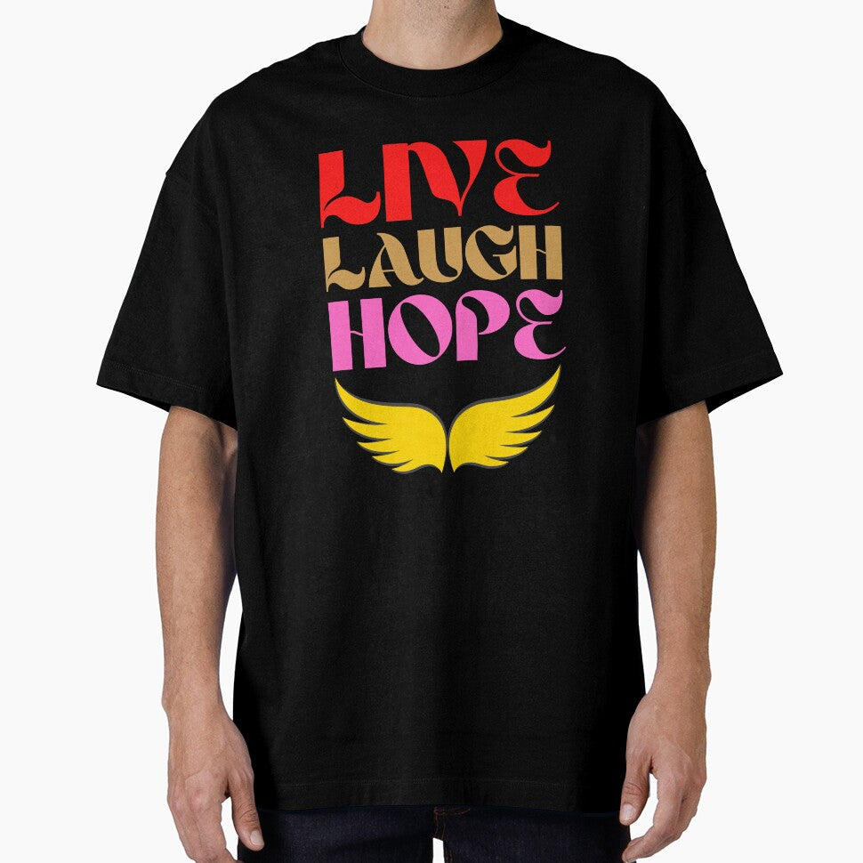 Live Laugh Hope - Short Motivational Phrase | Colorful Stylish Hope Typography by Delandor