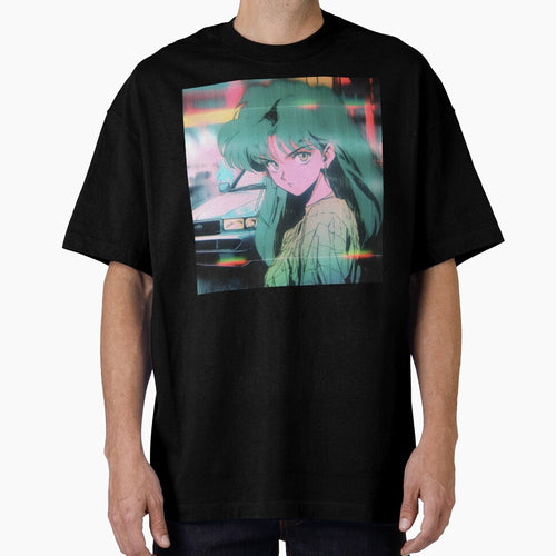 80s Anime Retro Girl Car Japanese Aesthetic City Pop by glasseskyodai