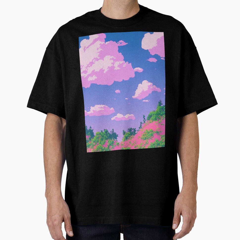 Retro 90s Anime Aesthetic Pink Clouds by trajeado14