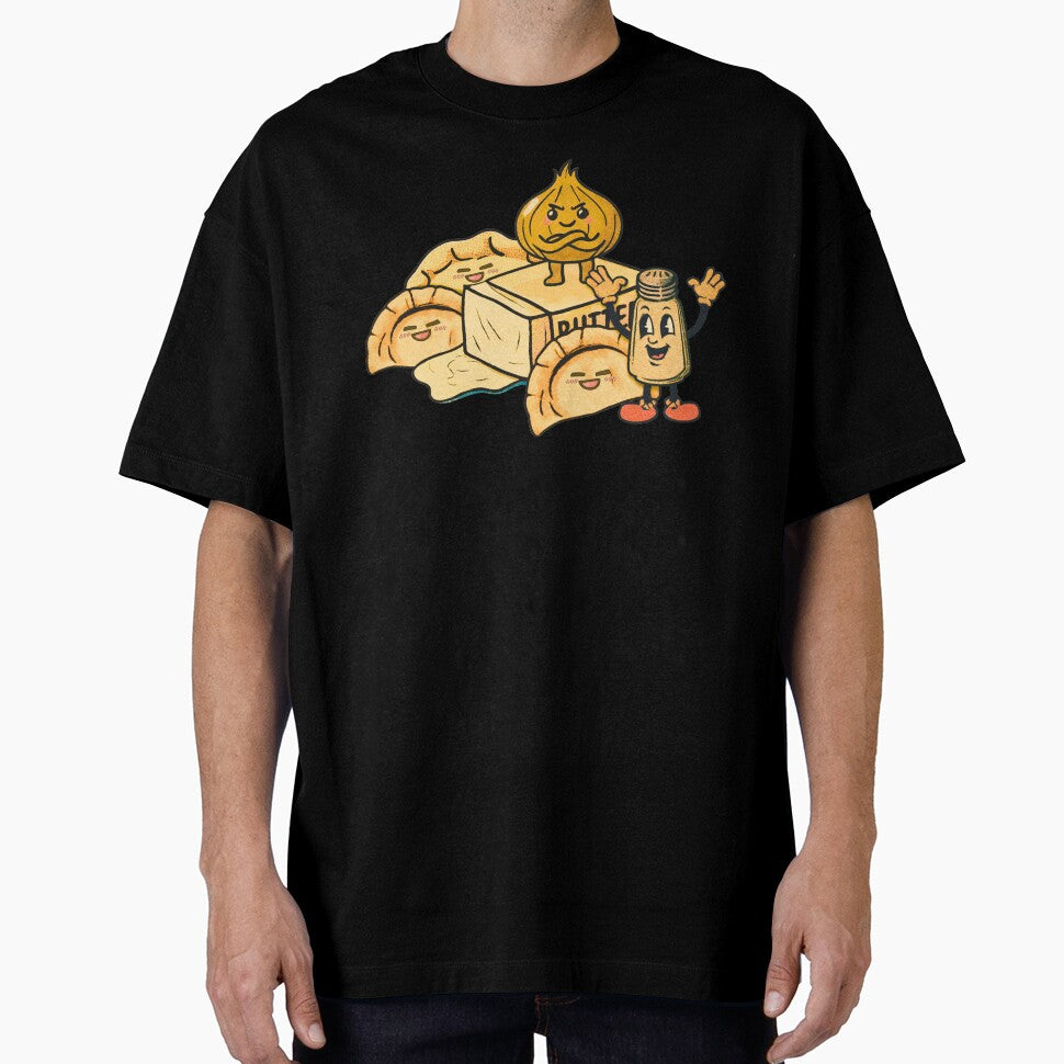 Retro Cartoon Pierogi Crew Vintage Food by pulse_retail