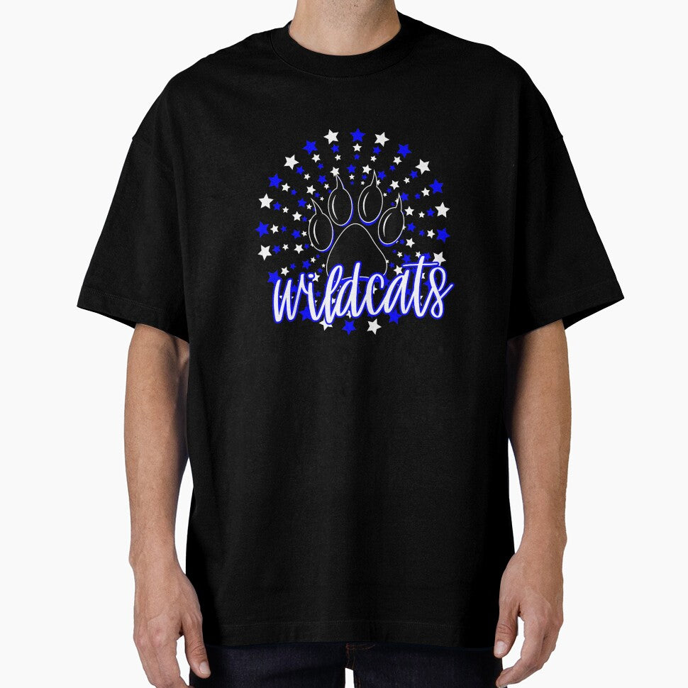 Wildcats School Spirit Blue Wildcat Pride Elementary Teacher T-Shirt by Othinus