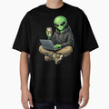 Coffee & Laptop Alien – Productive Creative Lifestyle Aesthetic Art by ColorSplash123