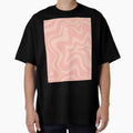 Retro Liquid Swirl Abstract Gingham Check Pattern in Soft Pastel Blush Pink by kierkegaard