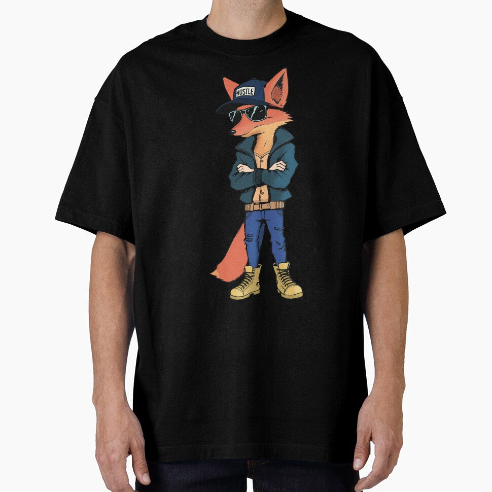 Hustle - Trendy Fox Streetwear | Urban Animal Graphic by Yehia-Massoud