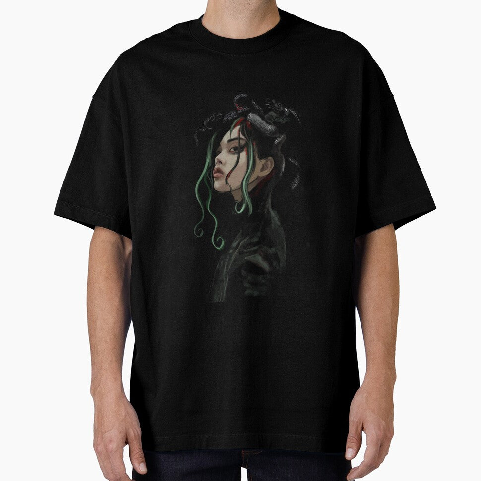 Dark Medusa Aesthetic Portrait – Gothic Fantasy Serpent Hair Art by jassoart