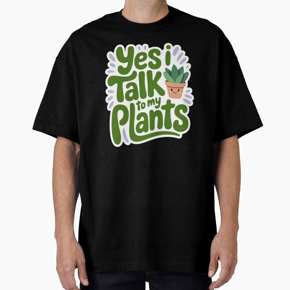 Yes I Talk to My Plants – Funny Urban Gardening Quote Typography by Timeless Design