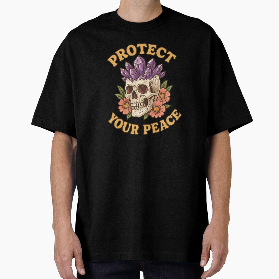 Protect Your Peace – Crystal Skull Design by Kaleidoscope Print