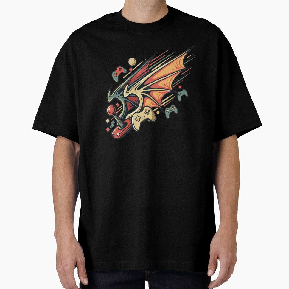 Dragon Gamer Retro Arcade Fantasy Art by Dzblack
