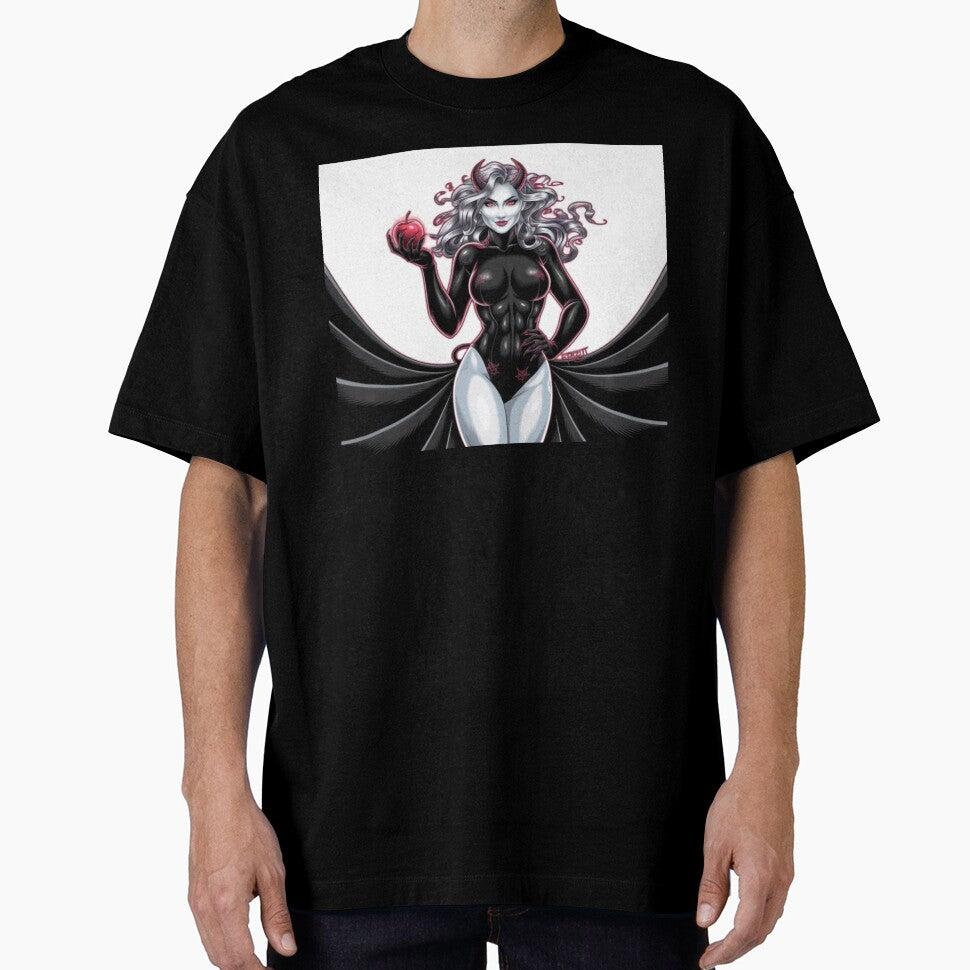 "Feminine Satanic Allure – Seductive Gothic Demon Woman Artwork with Hidden Dark Symbolism" by Fruzbt